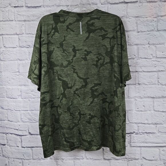 Zelos Green Camo Jacquard Workout Short Sleeve T Shirt Mens XXL Active Tee Gym - Picture 8 of 9